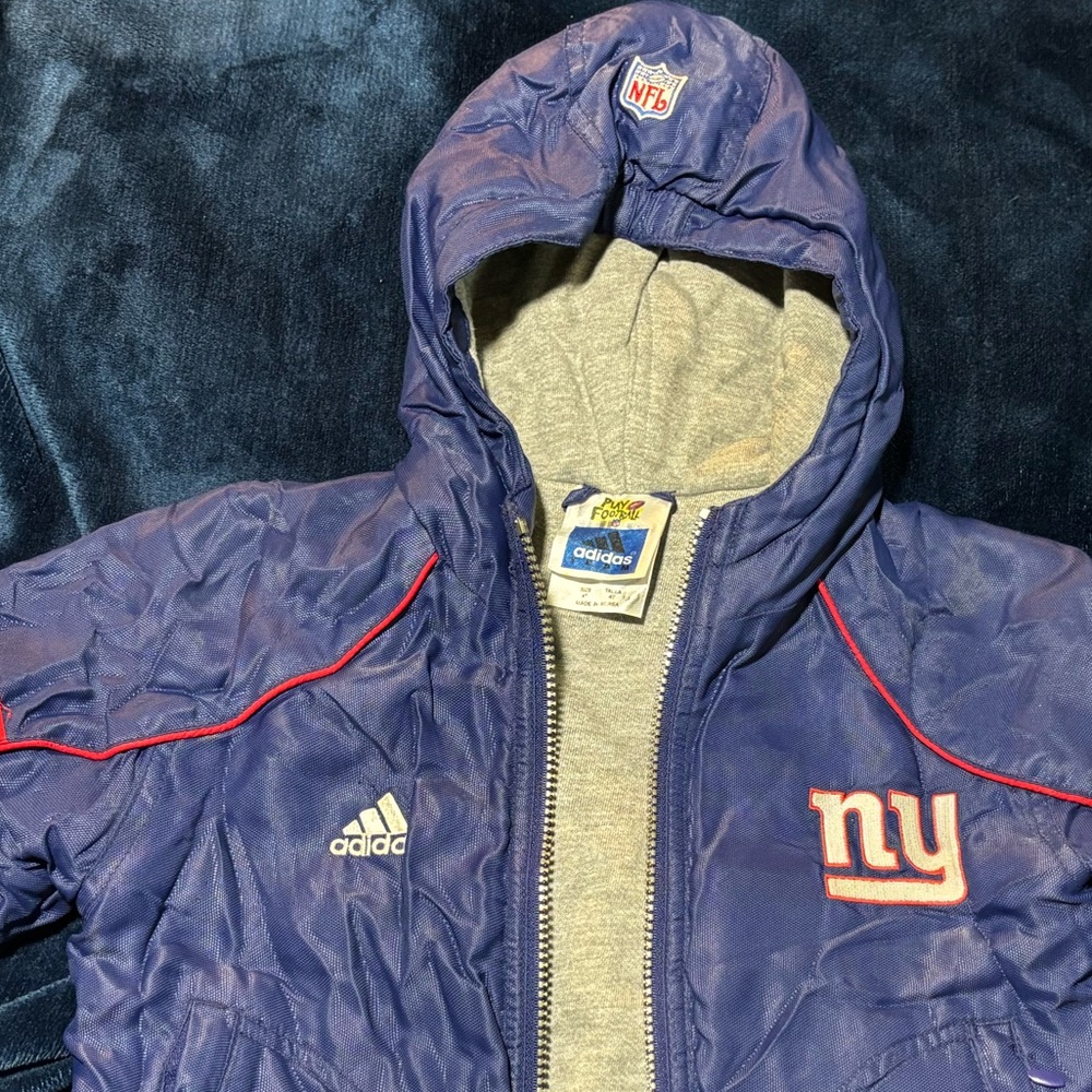 adidas Kids Navy and Gray Hooded Jacket